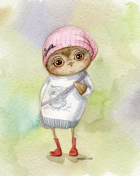 Сова мультяшная милая