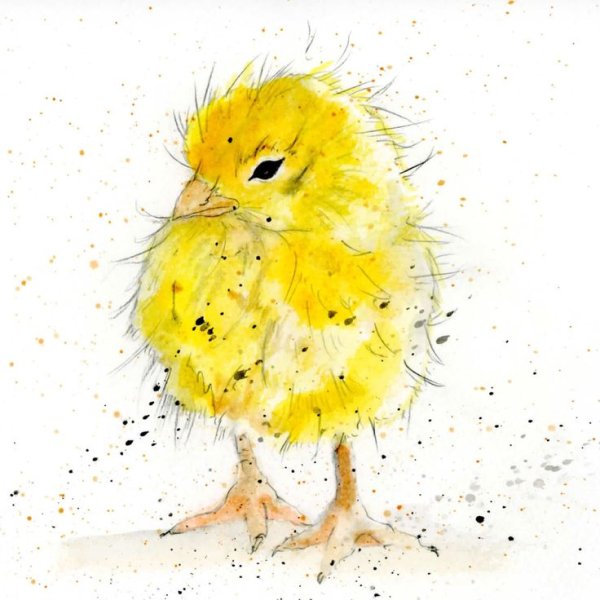 Утенок акварелью