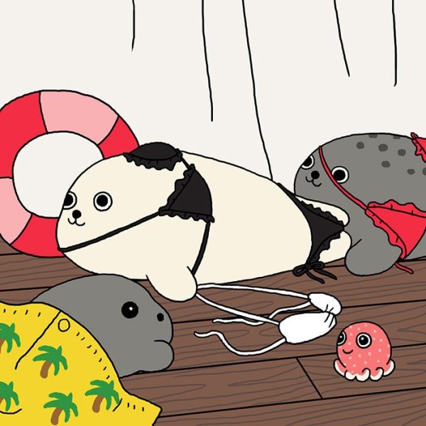 Милые тюлени арт