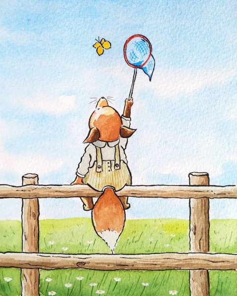 Лисенок лето иллюстрация