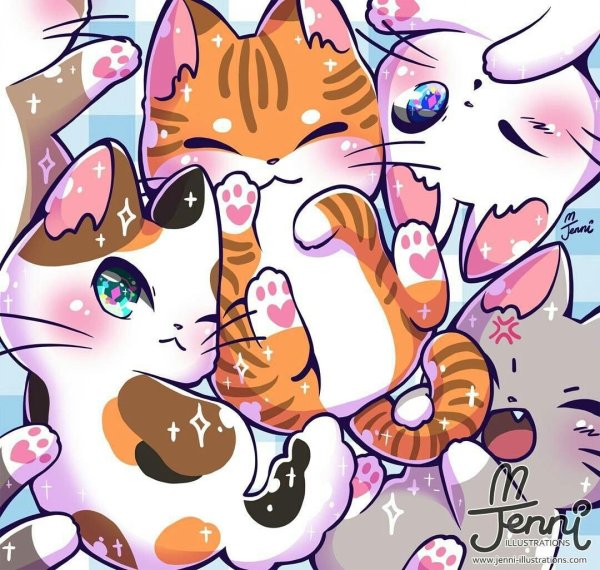 Котики в стиле аниме