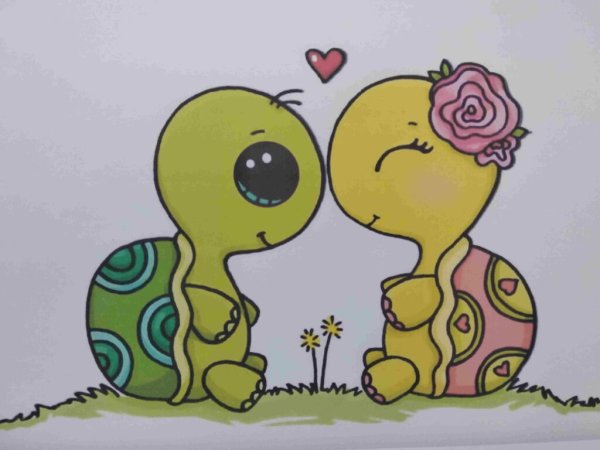 Милые Черепашки для срисовки