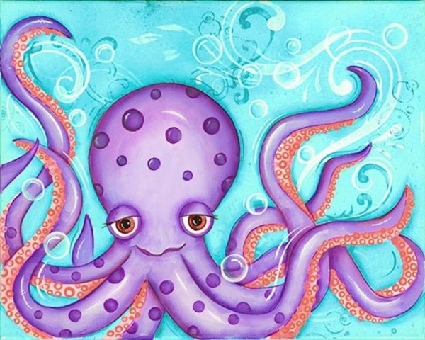 Детские рисунки Осьминожки