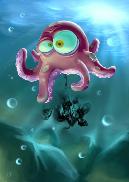 Смешной осьминог