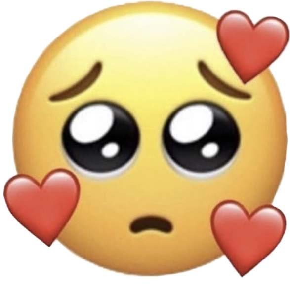 Плачущий смайлик с сердечками