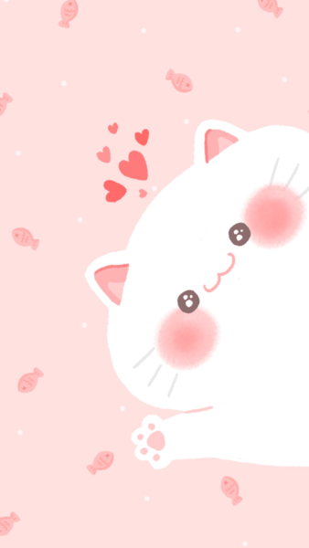Милый котик на розовом фоне