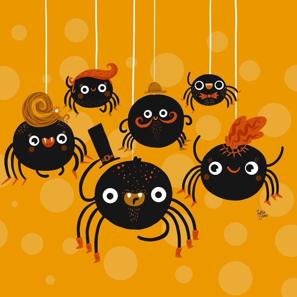 Милые паучки на Хэллоуин