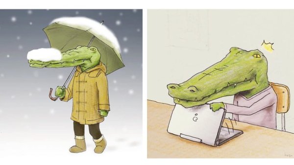 Крокодил арт милый