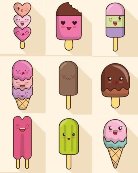 Срисовки лёгкие еда