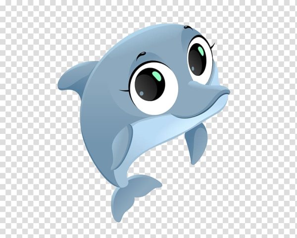 Дельфин в мультяшном стиле