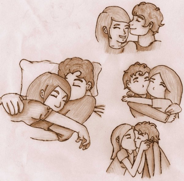 Милые объятия рисунки