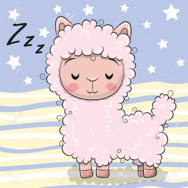 Альпака мультяшная розовая