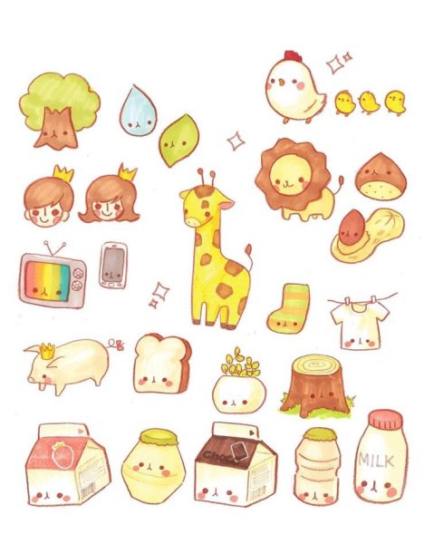 Рисунки для срисовки маленькие кавайные