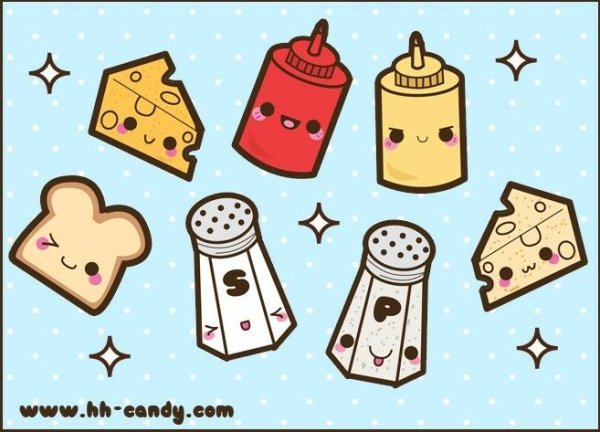 Милые рисунки еда и вещи