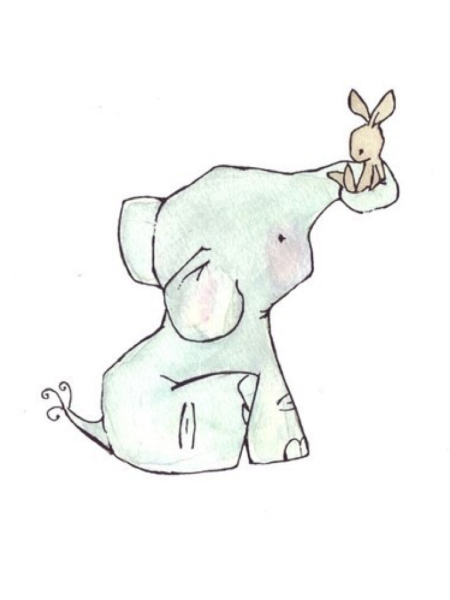Слонёнок для срисовки