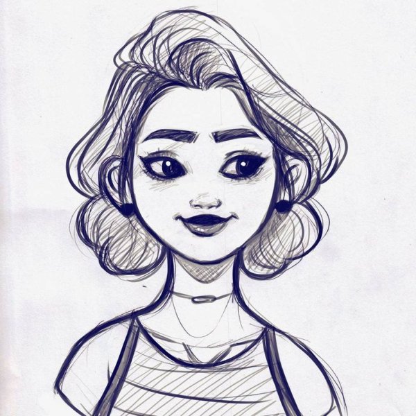 Рисунки для срисовки девушки