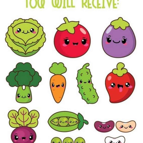 Милые овощи и фрукты