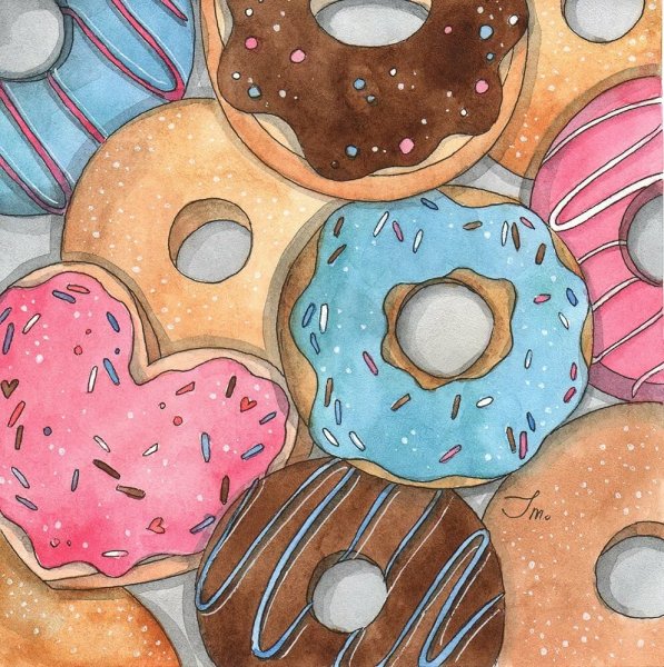 Пончики нарисованные