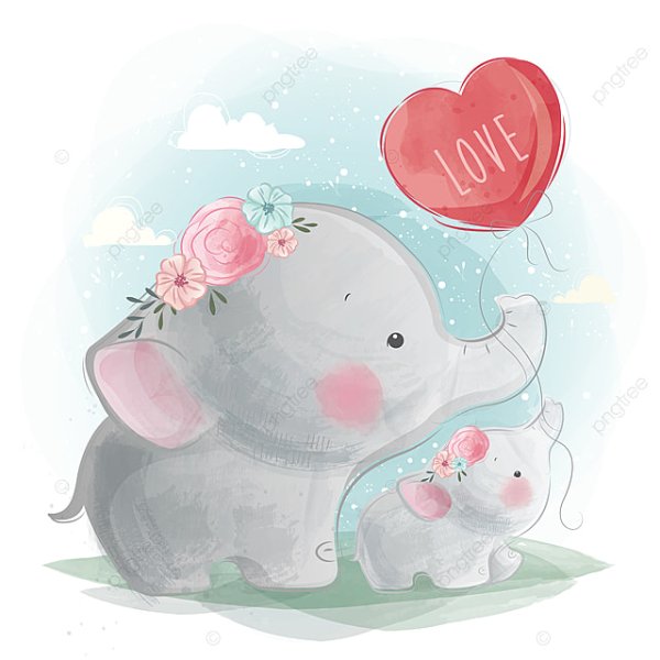 Слоненок с сердечком
