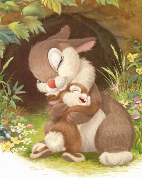 Зайчиха с зайчонком