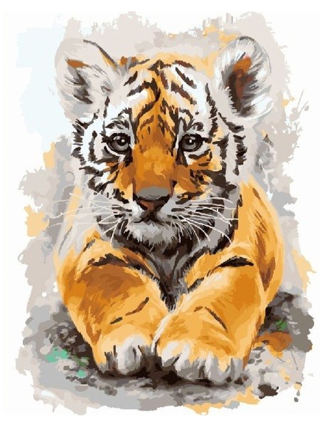 Тигр акварель