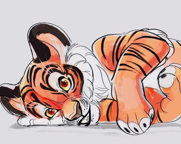 Смешные рисунки тигров