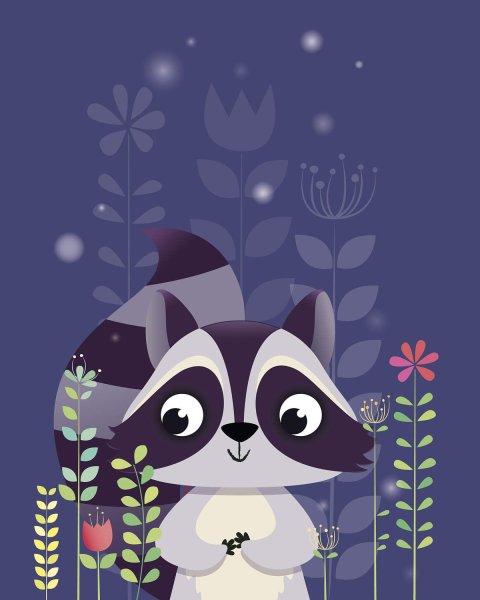 Рисунки милых енотов