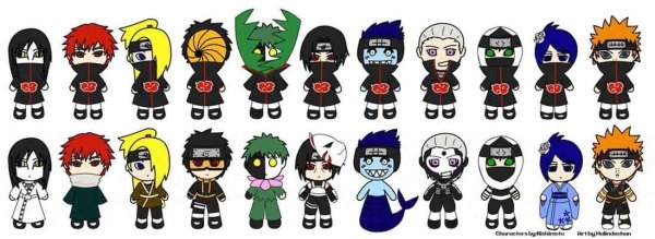 Наклейки Наруто Чиби Акацуки