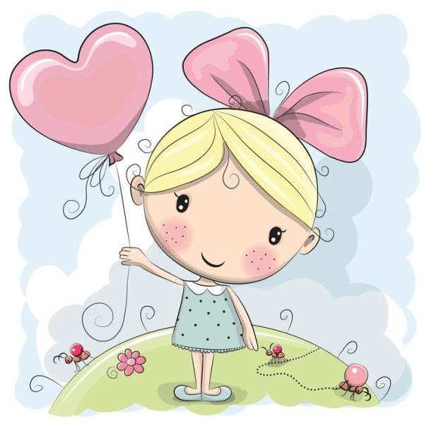 Маленькая девочка мультяшная