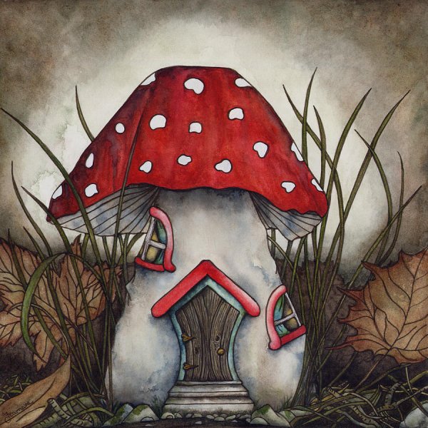 Милые грибочки эскиз