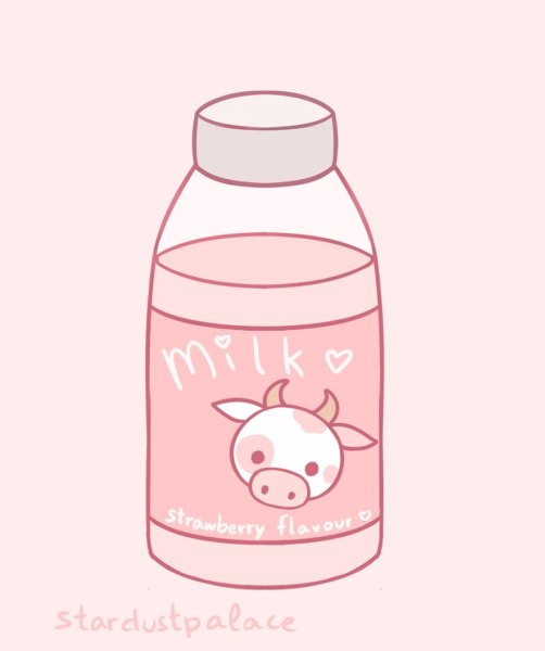 Кавайные рисунки молочка