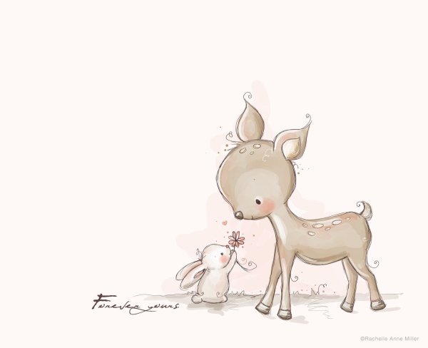 Олененок детские иллюстрации милые