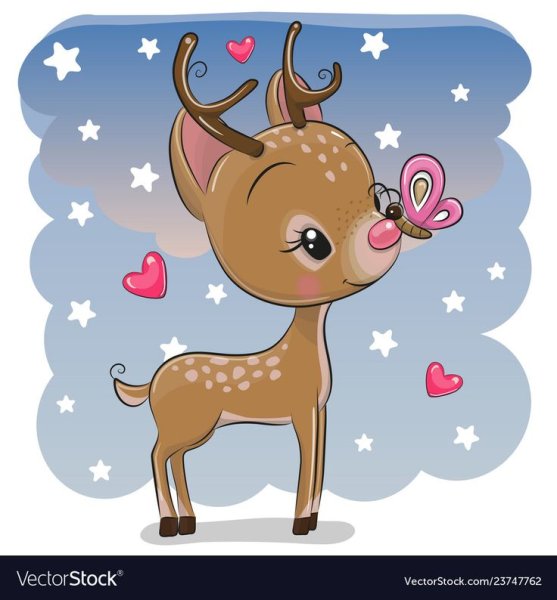 Милый Олененок мультяшный