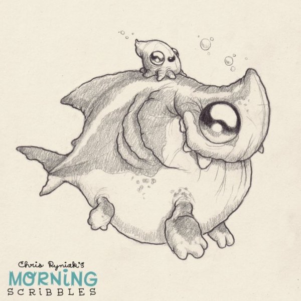 Chris Ryniak morning Scribbles дракон