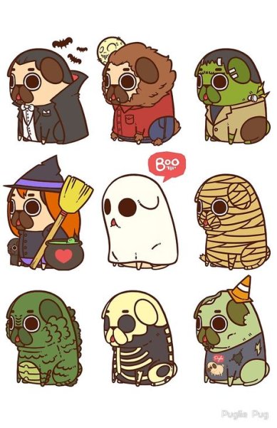 Puglie Pug Стикеры