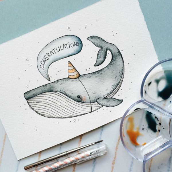 Кит скетч маркерами