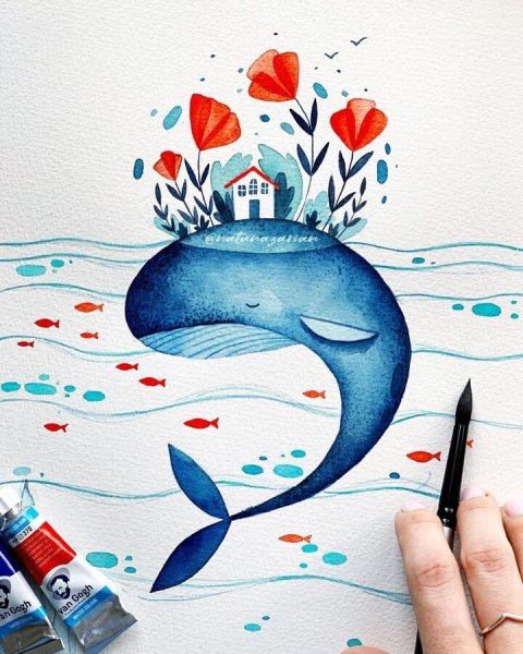 Открытки с акварельными рисунками