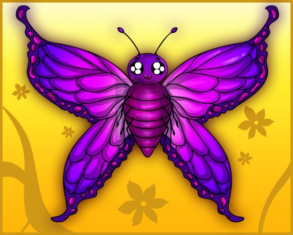 Красивая бабочка рисунок