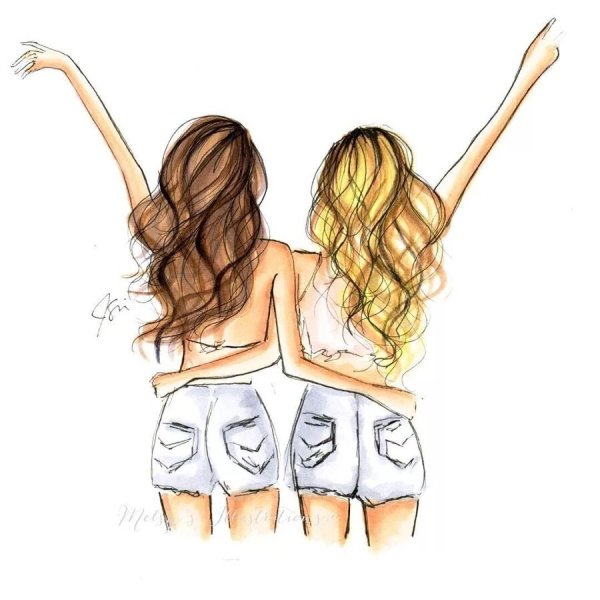 Подруги нарисованные