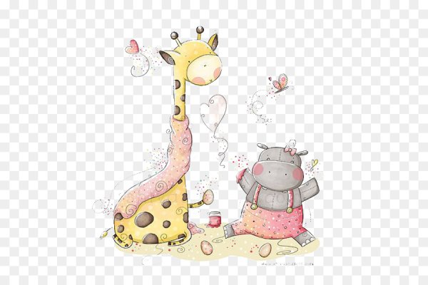 Акварельные детские иллюстрации милые животные