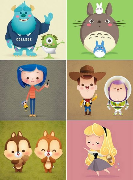 Кавайные персонажи Диснея