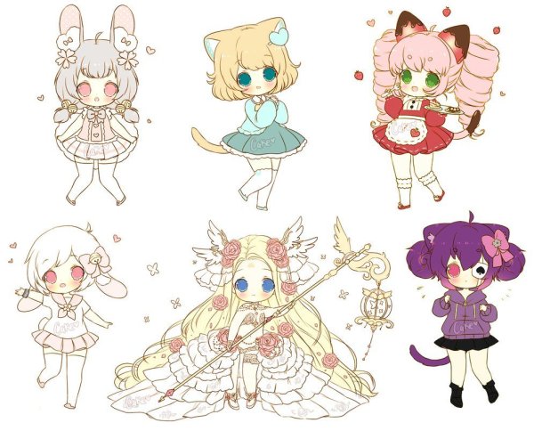 Аниме чибик в платье