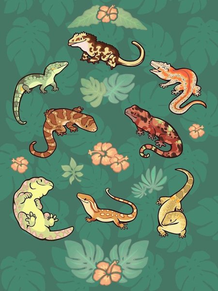 Милые ящерки арт