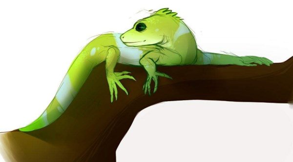 Милая ящерка арт