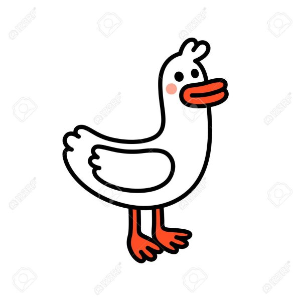 Милый Гусь рисованный