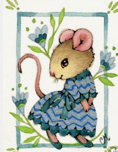 Мышка в платье иллюстрация