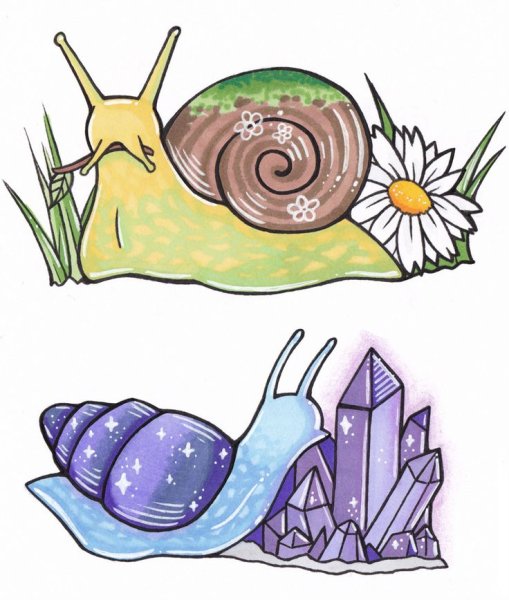 Милые улитки мультяшные