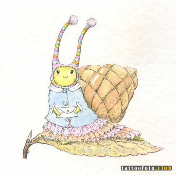 Смешная улитка рисунок