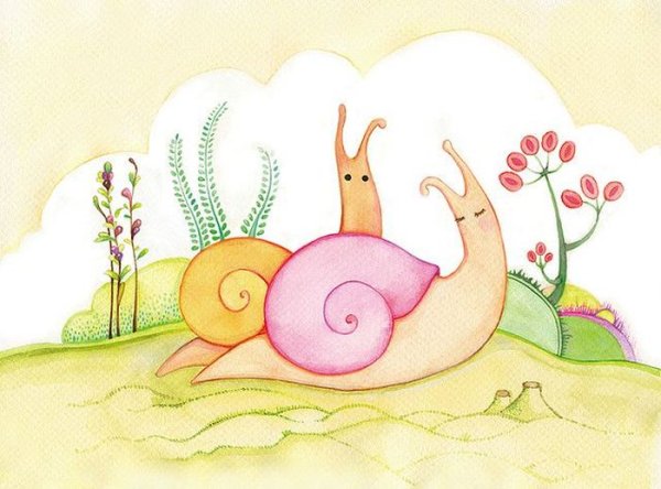 Веселые иллюстрации улитки