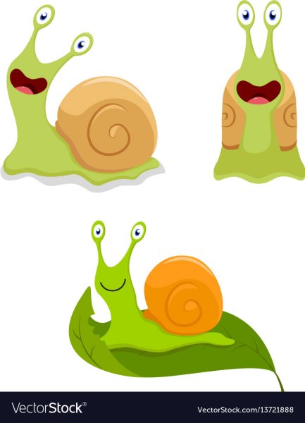 Милые улитки мультяшные